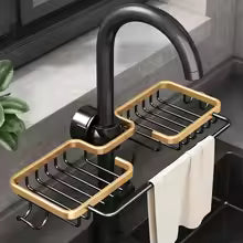 Kitchen Space Aluminum Sink Drain Rack Organizer