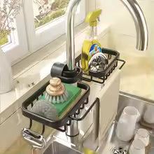 Kitchen Space Aluminum Sink Drain Rack Organizer
