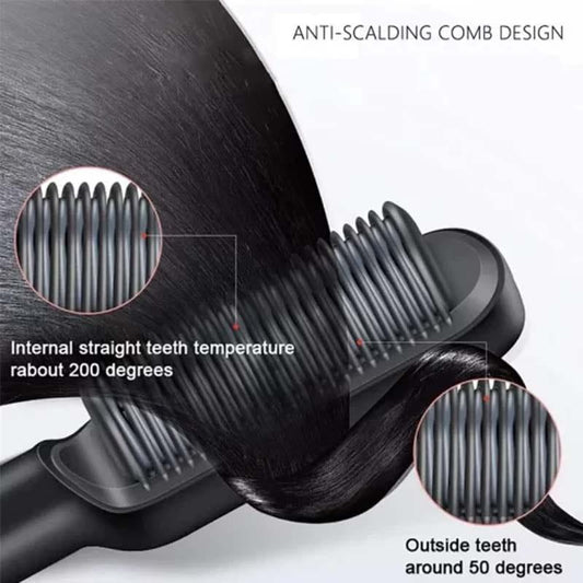Electric Hair Straightening Brush – Quick Heat Styling Comb for Women