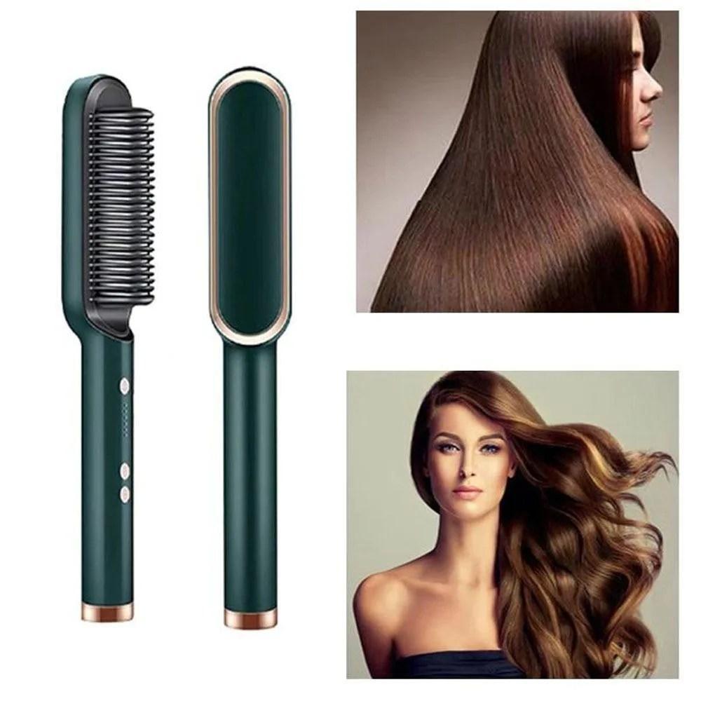 Electric Hair Straightening Brush – Quick Heat Styling Comb for Women