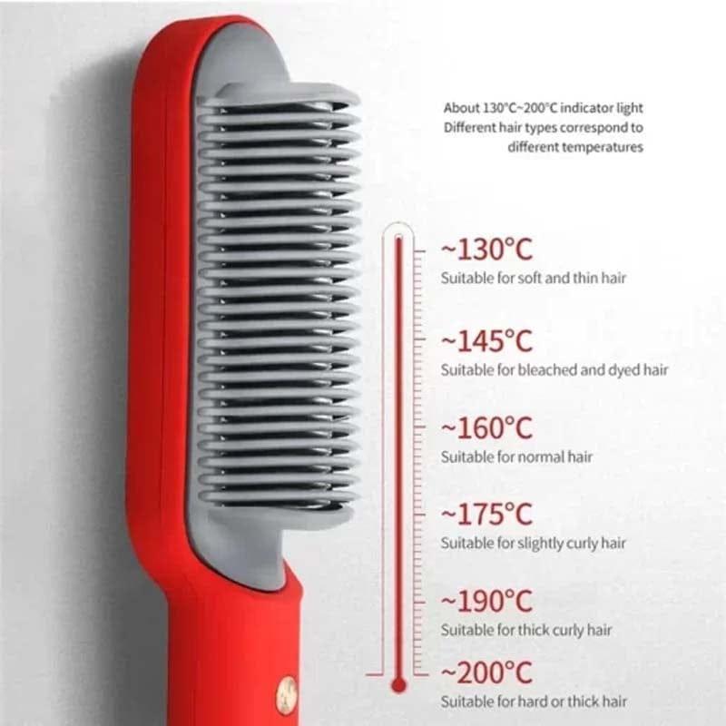 Electric Hair Straightening Brush – Quick Heat Styling Comb for Women