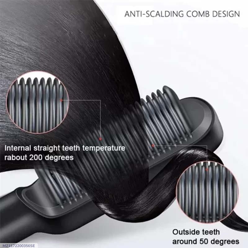 Electric Hair Straightening Brush – Quick Heat Styling Comb for Women